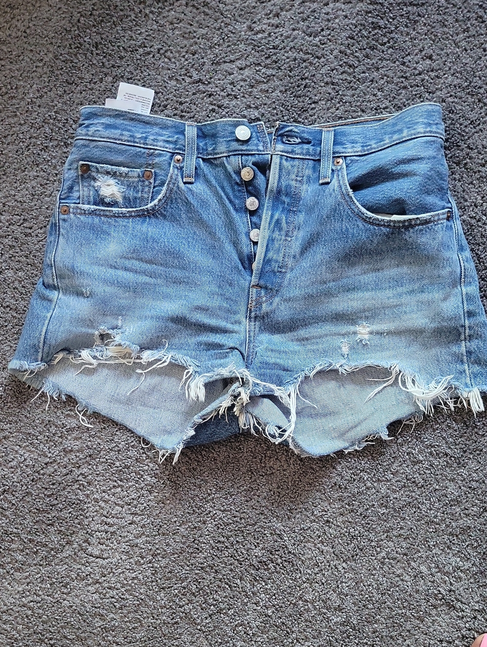 Levi's Light Blue Distressed Denim Cutoff Shorts